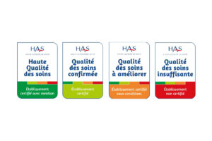 Niveaux de certification des résultats d'évaluation de la qualité HAS