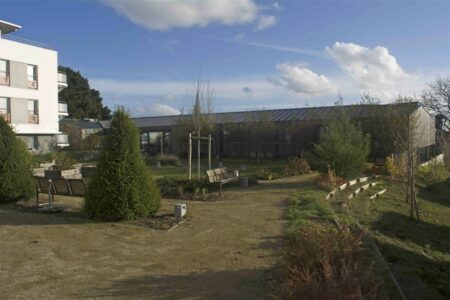Outside view of the extension of the French nursing home La Grange
